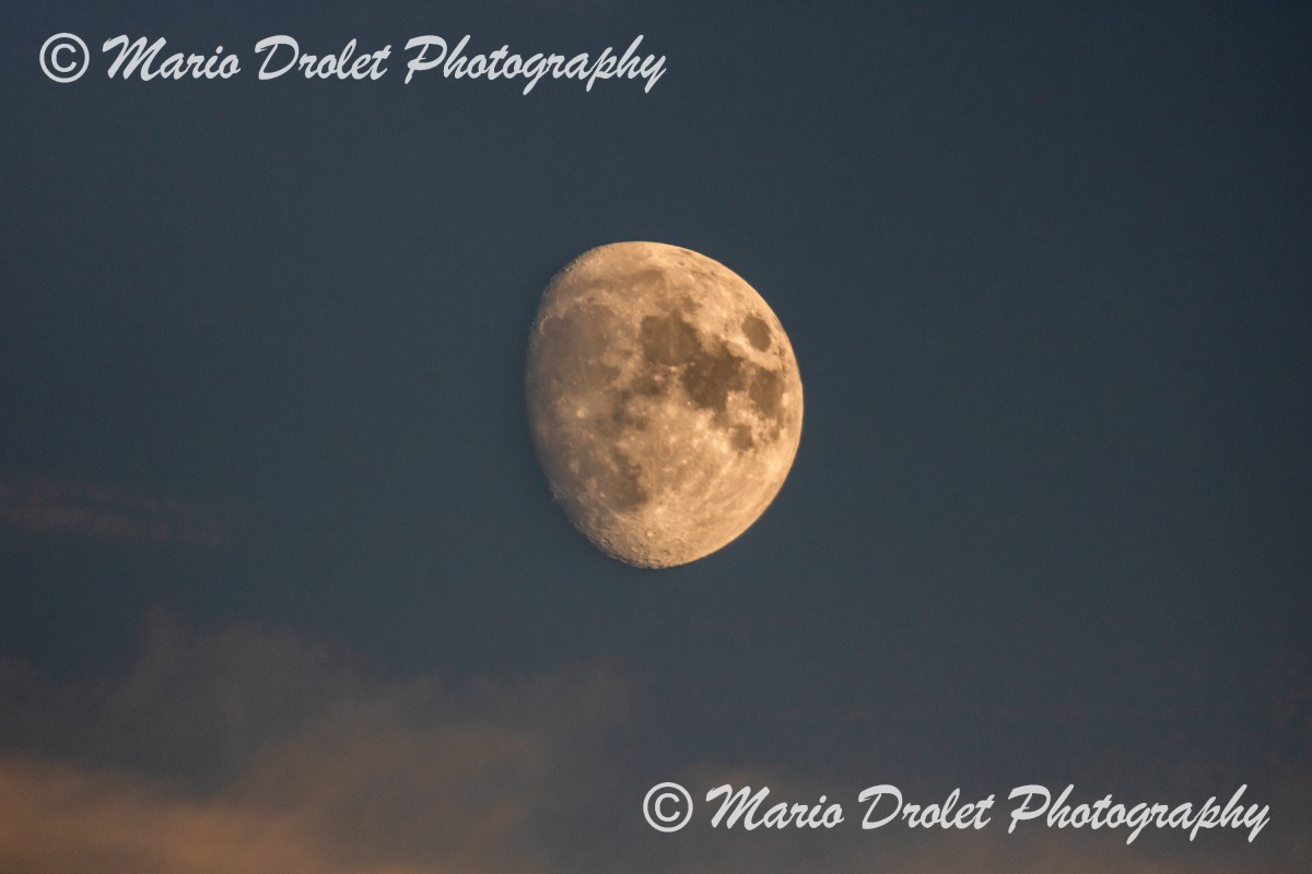 Autumn moon in early evening, Southern Ontario