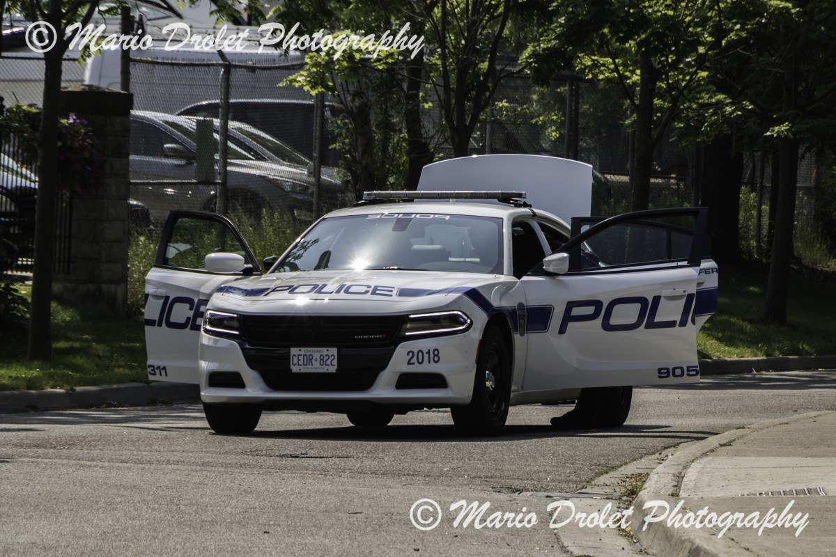 Police Car at the Canada Day parade in Port Credit, Mississauga, Ontario, Canada