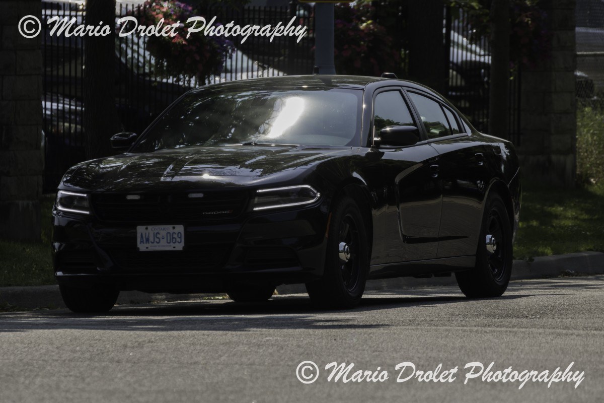 Police Car at the Canada Day parade in Port Credit, Mississauga, Ontario, Canada