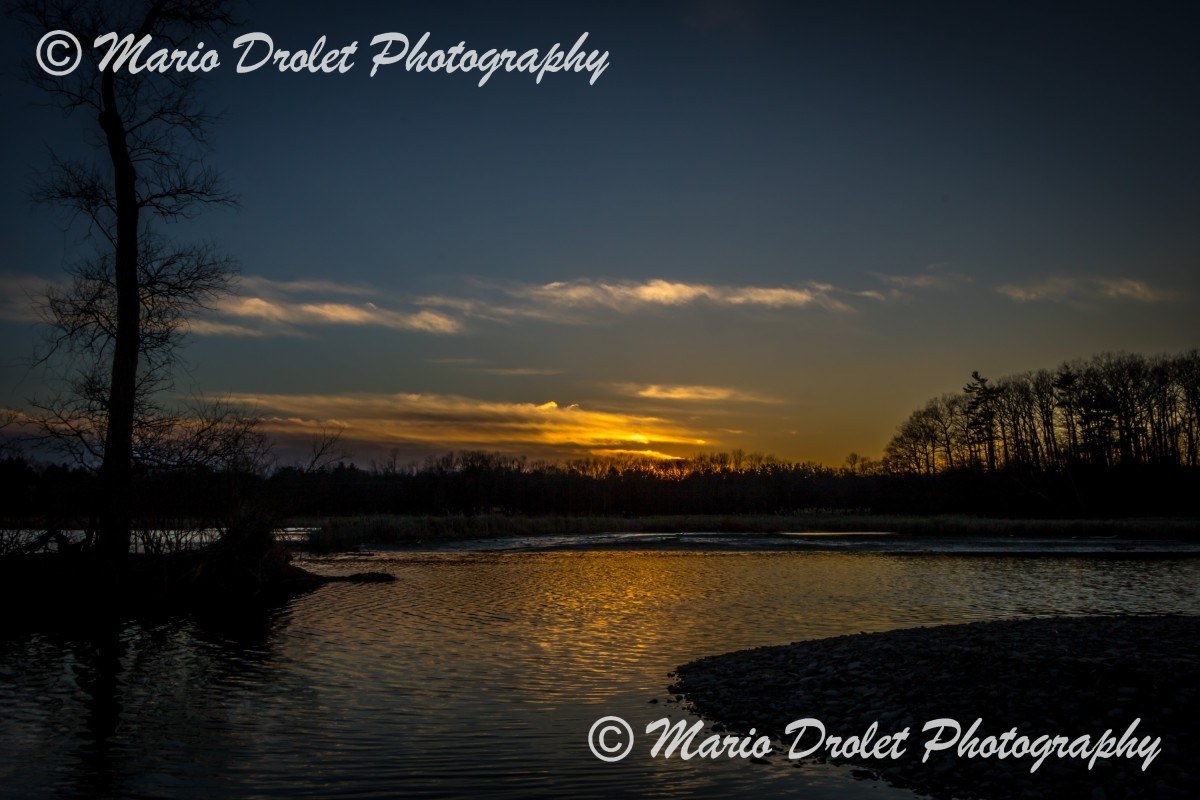 Sunset over Sheridan Creek in Rattray Marsh Conservation Area