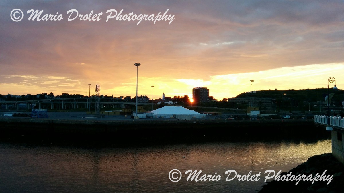 Sunset over the city of St-John, New Brunswick
