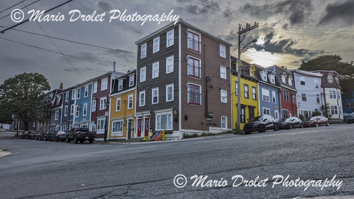 Colourful row houses in St-John's Newfoundland