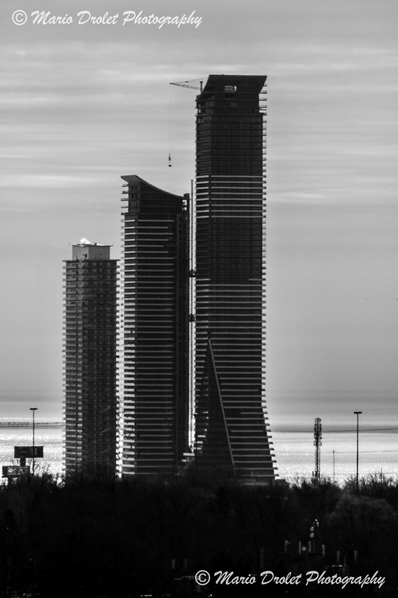 Construction of condo towers in the Toronto area