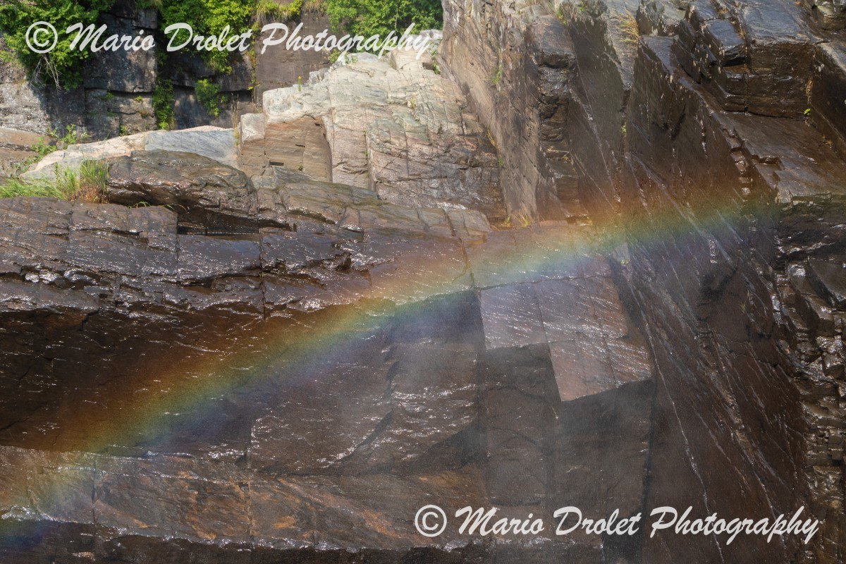 Mist Rainbow over Water Falls at Canyon Sainte-Anne, Sainte-Anne de Beaupré, Québec